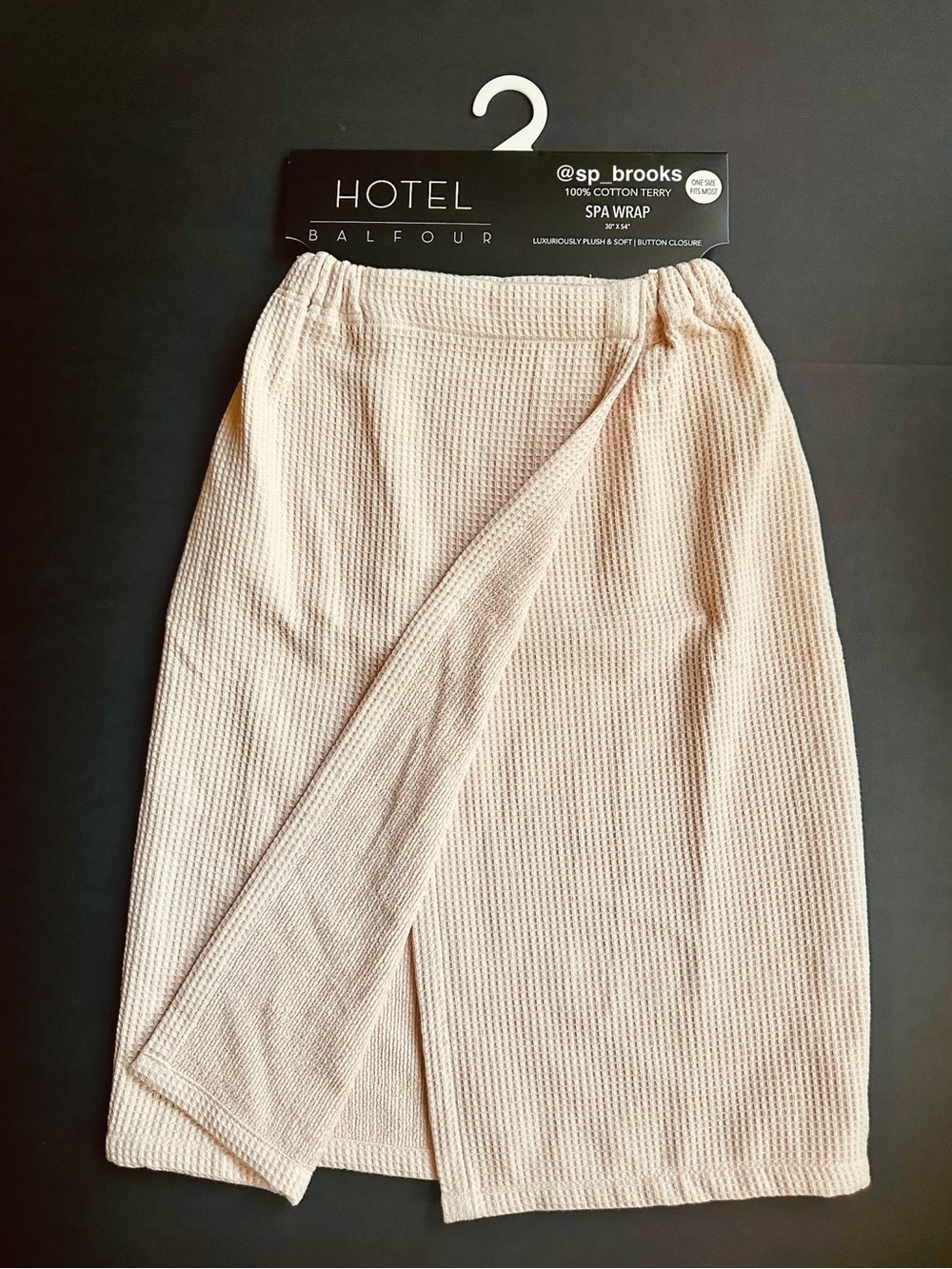 🎁Hotel Balfour Spa Wrap - Pink Cotton Waffle Terry Spa Wrap - 30” x 54” - Picture 3 of 8